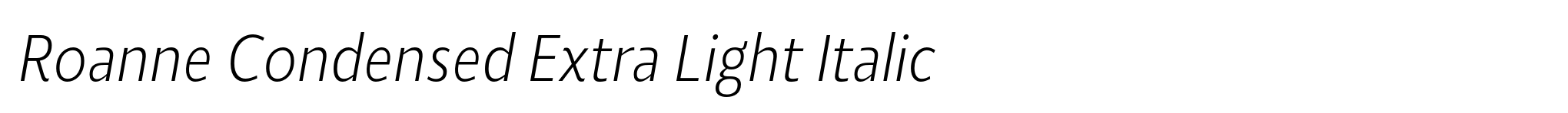 Roanne Condensed Extra Light Italic image